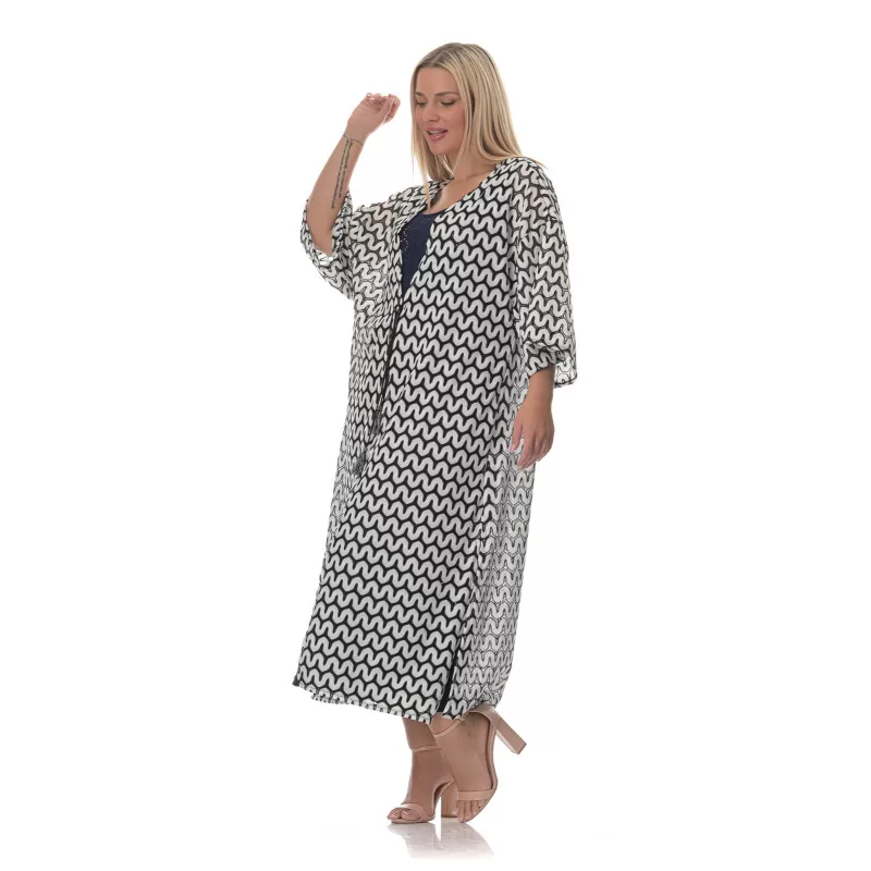 Plus Size Κιμονό Κεντητό – Λευκό Plus Size Κιμονό Κεντητό – Λευκό