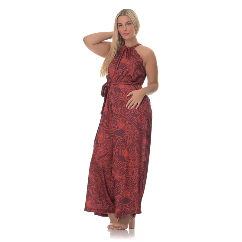 Plus Size Floral Ολόσωμη Φόρμα – Kόκκινη Plus Size Floral Ολόσωμη Φόρμα – Kόκκινη