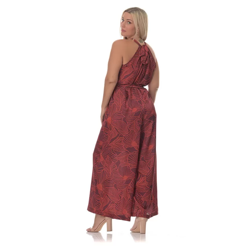 Plus Size Floral Ολόσωμη Φόρμα – Kόκκινη Plus Size Floral Ολόσωμη Φόρμα – Kόκκινη