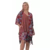 Plus size Floral κιμονό με κρόσια – Kόκκινο Plus size Floral κιμονό με κρόσια – Kόκκινο