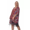 Plus size Floral κιμονό με κρόσια – Kόκκινο Plus size Floral κιμονό με κρόσια – Kόκκινο
