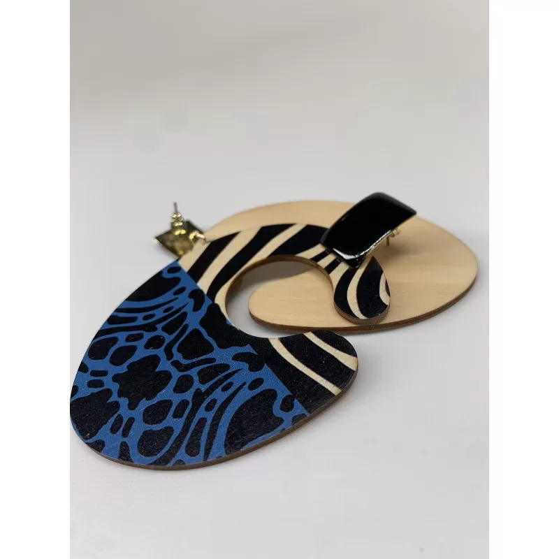 Σκουλαρίκια Zebra - Μπλε Σκουλαρίκια Zebra - Μπλε