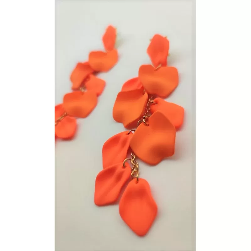 Leafy Earrings - Πορτοκαλί Leafy Earrings - Πορτοκαλί