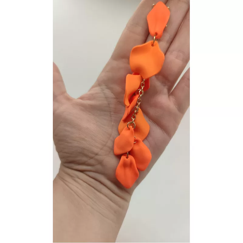 Leafy Earrings - Πορτοκαλί Leafy Earrings - Πορτοκαλί