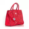 Tote Bag Με Διάτρητο Κέντημα - Κόκκινο