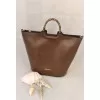 Tote Bag Με Χερούλι Φίδι - Καφέ Tote Bag Με Χερούλι Φίδι - Καφέ