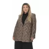Plus Size Σακάκι Λαβύρινθος - Καφέ Plus Size Σακάκι Λαβύρινθος - Καφέ