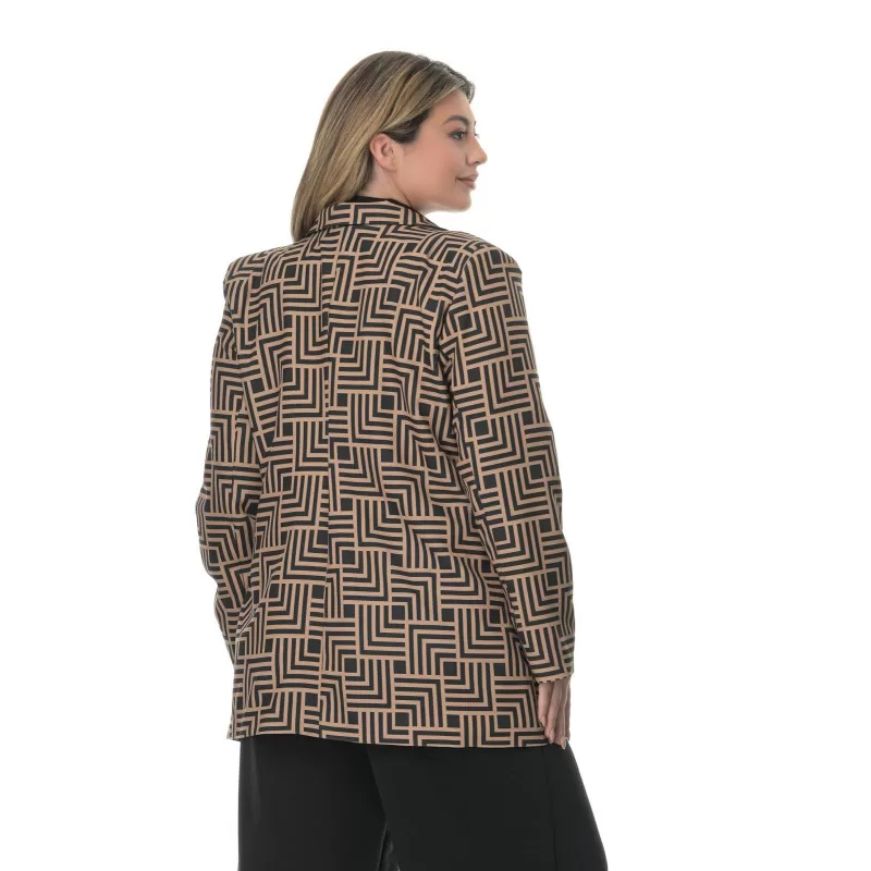 Plus Size Σακάκι Λαβύρινθος - Καφέ Plus Size Σακάκι Λαβύρινθος - Καφέ