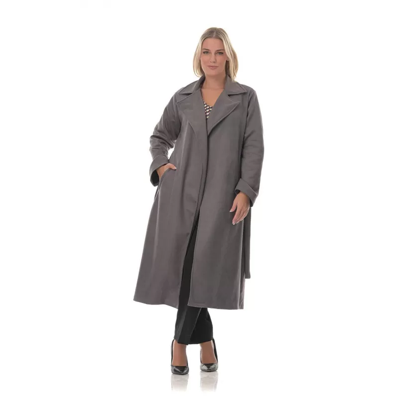 Plus Size Παλτό Καστόρ - Γκρι Plus Size Παλτό Καστόρ - Γκρι