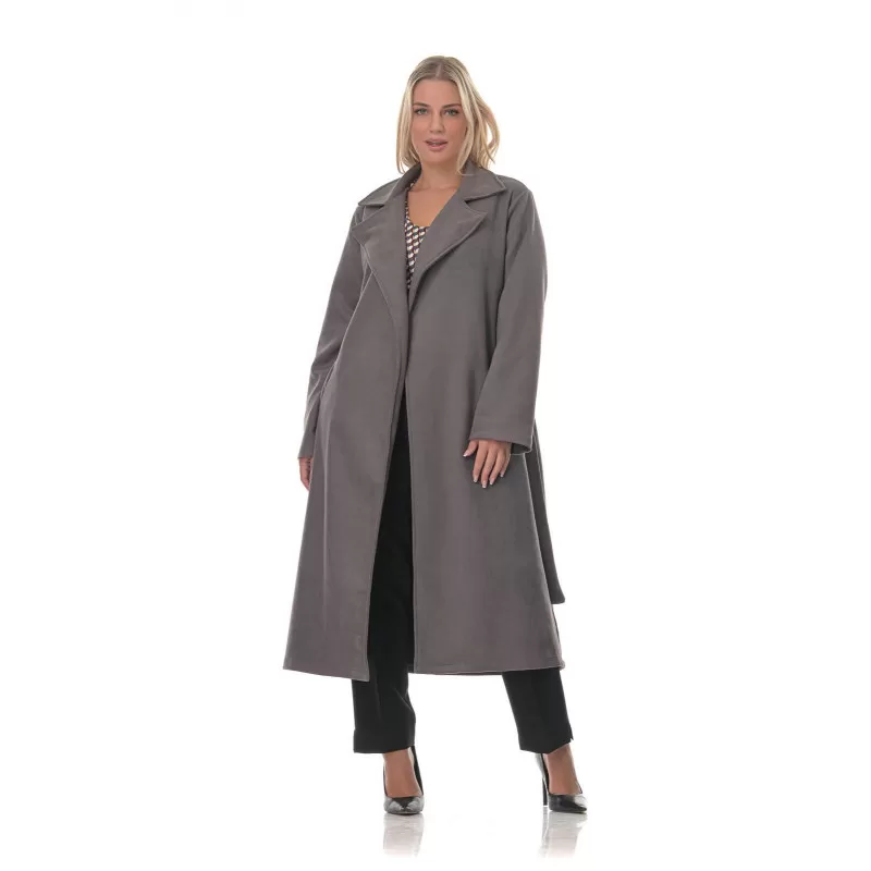 Plus Size Παλτό Καστόρ - Γκρι Plus Size Παλτό Καστόρ - Γκρι