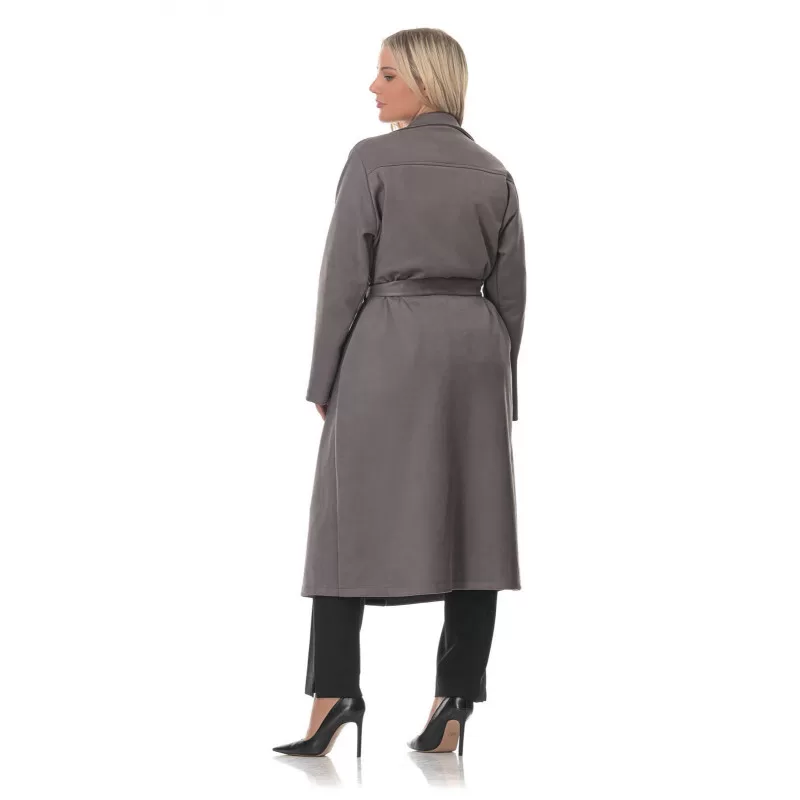 Plus Size Παλτό Καστόρ - Γκρι Plus Size Παλτό Καστόρ - Γκρι