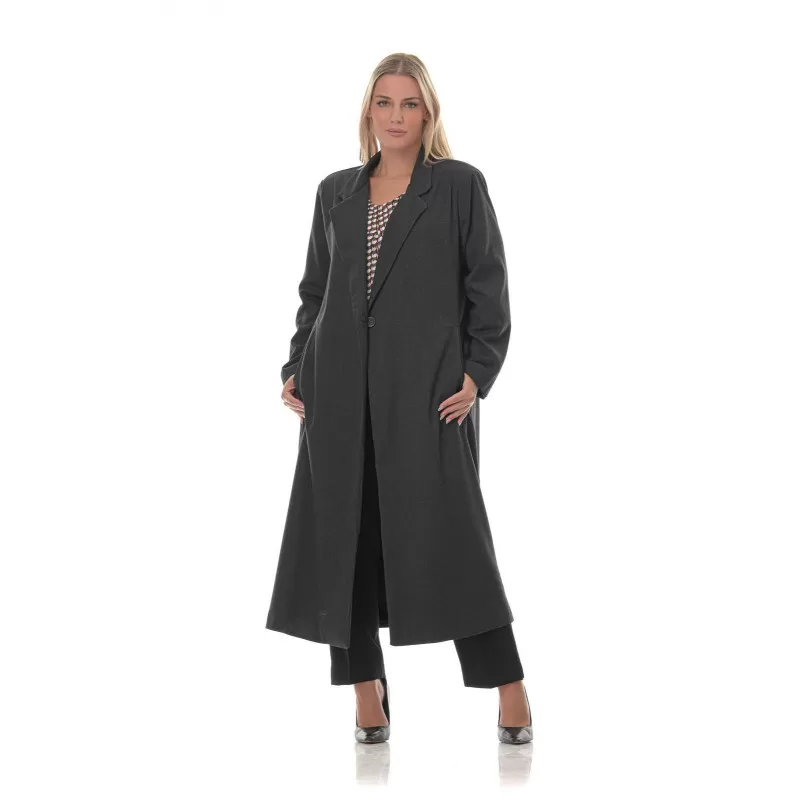 Plus Size Oversized Παλτό - Γκρι Plus Size Oversized Παλτό - Γκρι