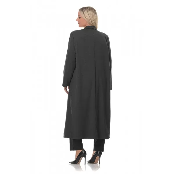 Plus Size Oversized Παλτό - Γκρι