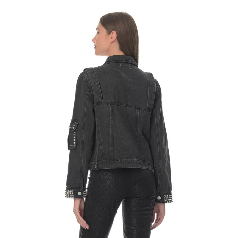 Jacket Jean Με Τρουκς Και Στρας - Μαύρο Jacket Jean Με Τρουκς Και Στρας - Μαύρο