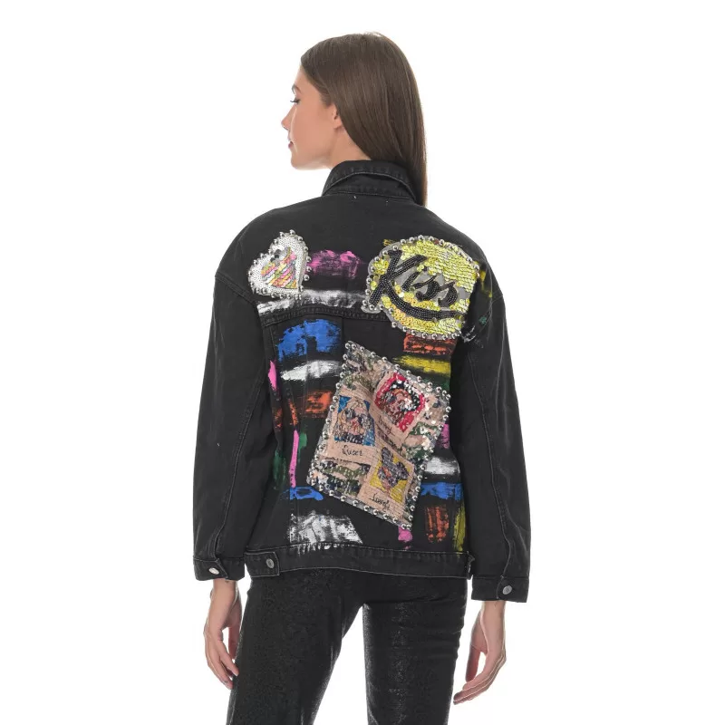 Jacket Jean Με Σχέδια - Μαύρο Jacket Jean Με Σχέδια - Μαύρο