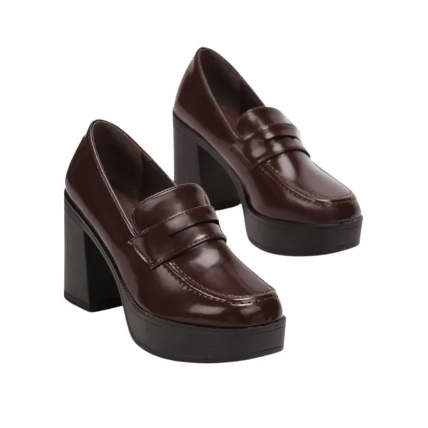 Γόβες Loafers Λουστρίνι - Καφέ