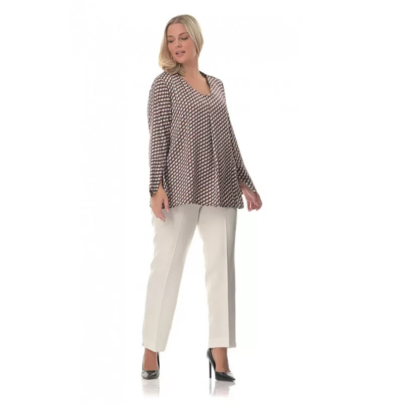 Plus Size Μπλούζα Σατινέ - Λευκή (Εμπριμέ) Plus Size Μπλούζα Σατινέ - Λευκή (Εμπριμέ)
