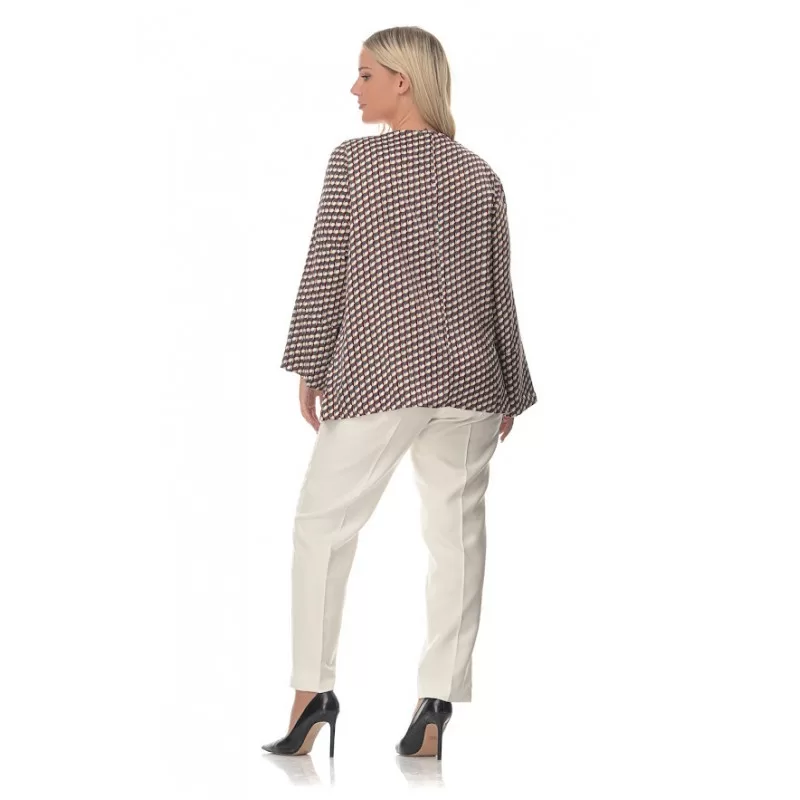 Plus Size Μπλούζα Σατινέ - Λευκή (Εμπριμέ) Plus Size Μπλούζα Σατινέ - Λευκή (Εμπριμέ)