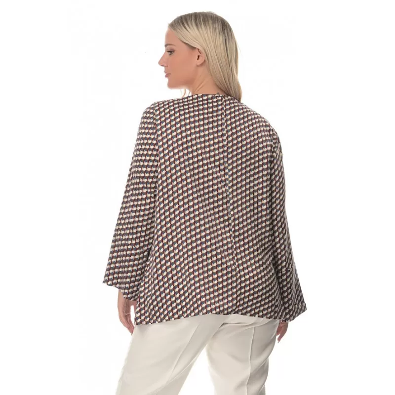 Plus Size Μπλούζα Σατινέ - Λευκή (Εμπριμέ) Plus Size Μπλούζα Σατινέ - Λευκή (Εμπριμέ)