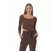 Crop Top Μακρυμάνικο - Καφέ Crop Top Μακρυμάνικο - Καφέ