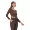 Crop Top Μακρυμάνικο - Καφέ Crop Top Μακρυμάνικο - Καφέ