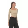 Crop Top Μακρυμάνικο - Μπεζ Crop Top Μακρυμάνικο - Μπεζ