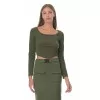 Crop Top Μακρυμάνικο - Χακί Crop Top Μακρυμάνικο - Χακί