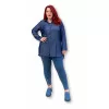 Plus Size Denim Jean Πουκάμισο - Μπλε Plus Size Denim Jean Πουκάμισο - Μπλε