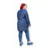 Plus Size Denim Jean Πουκάμισο - Μπλε Plus Size Denim Jean Πουκάμισο - Μπλε