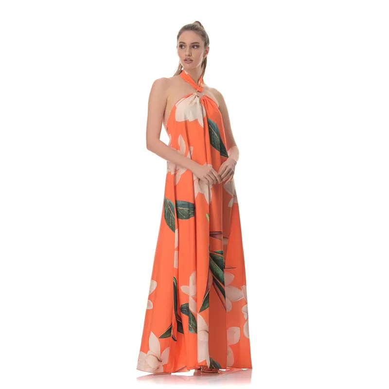 Φόρεμα Maxi Floral - Πορτοκαλί Φόρεμα Maxi Floral - Πορτοκαλί
