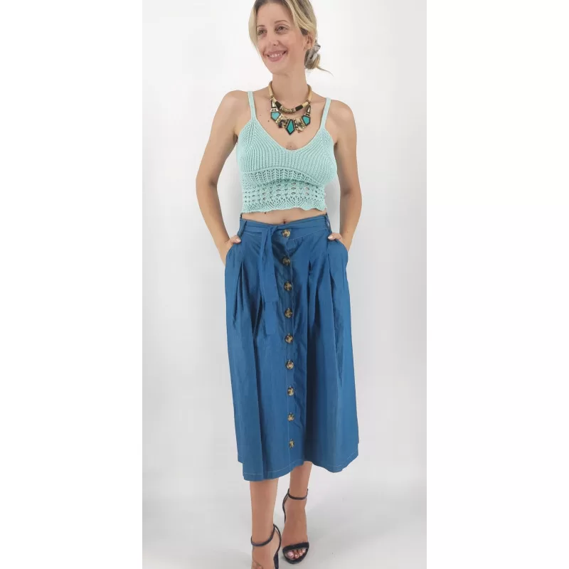 Crop Top Πλεκτό - Βεραμάν Crop Top Πλεκτό - Βεραμάν
