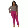 Plus Size Παντελόνι Τύπου Κολάν με Σκίσιμο - Φούξια