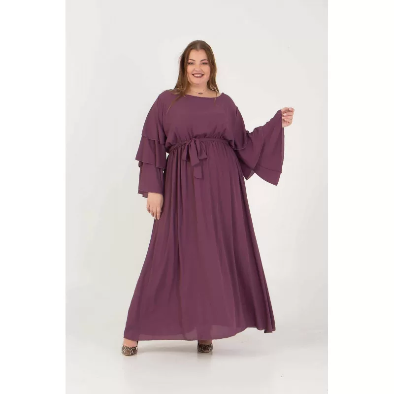 Plus Size Φόρεμα Maxi - Μωβ
