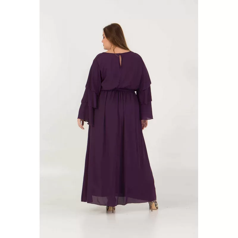 Plus Size Φόρεμα Maxi - Μωβ
