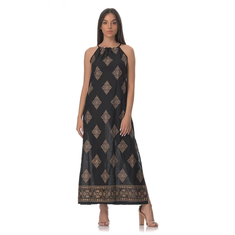 Syros ethnic maxi φόρεμα - Μαύρο Syros ethnic maxi φόρεμα - Μαύρο
