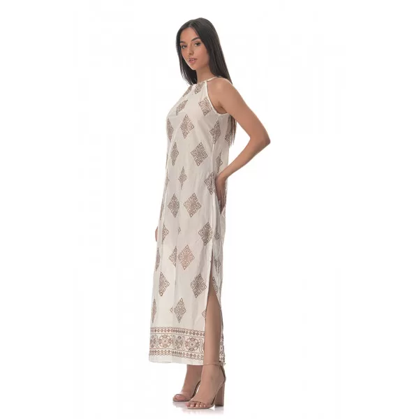 Syros ethnic maxi φόρεμα - Λευκό