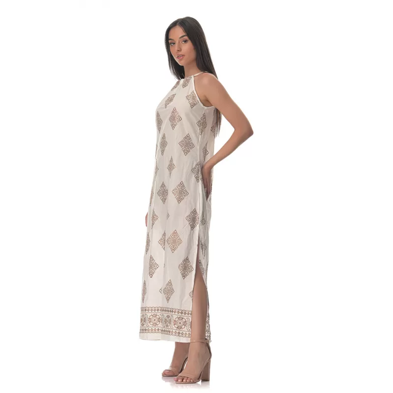 Syros ethnic maxi φόρεμα - Λευκό Syros ethnic maxi φόρεμα - Λευκό