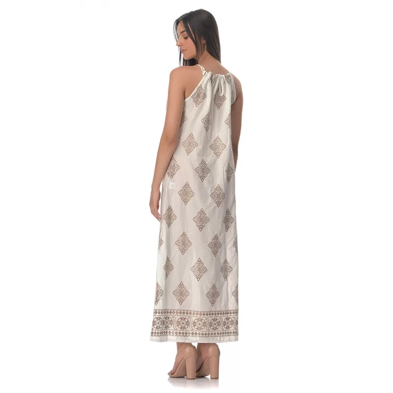 Syros ethnic maxi φόρεμα - Λευκό Syros ethnic maxi φόρεμα - Λευκό