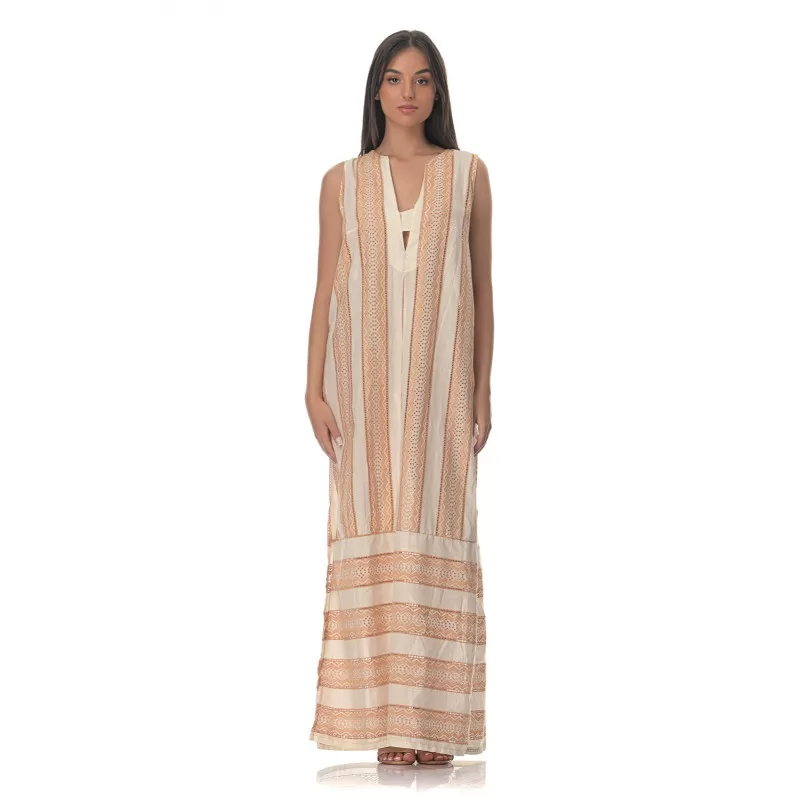 Φόρεμα Boho Maxi βαμβακερό - μπεζ Φόρεμα Boho Maxi βαμβακερό - μπεζ