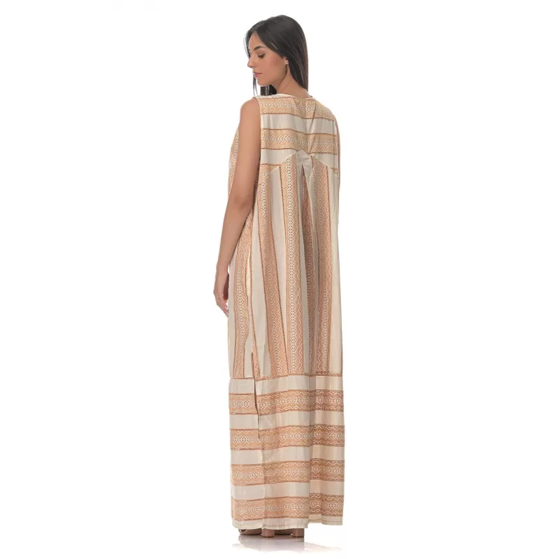 Φόρεμα Boho Maxi βαμβακερό - μπεζ Φόρεμα Boho Maxi βαμβακερό - μπεζ