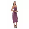 Φόρεμα Midi Strapless Δερμάτινο - Καφέ Φόρεμα Midi Strapless Δερμάτινο - Καφέ