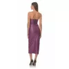 Φόρεμα Midi Strapless Δερμάτινο - Μωβ Φόρεμα Midi Strapless Δερμάτινο - Μωβ
