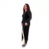 Plus Size Φόρεμα Maxi Με Παγίετες - Μαύρο