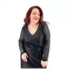 Plus Size Φόρεμα Maxi Με Παγίετες - Μαύρο