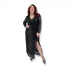 Plus Size Φόρεμα Maxi Με Παγίετες - Μαύρο