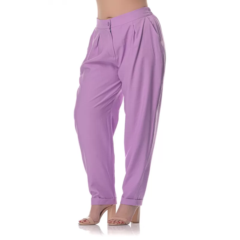 Plus Size Παντελόνι Baggy - Λιλά Plus Size Παντελόνι Baggy - Λιλά