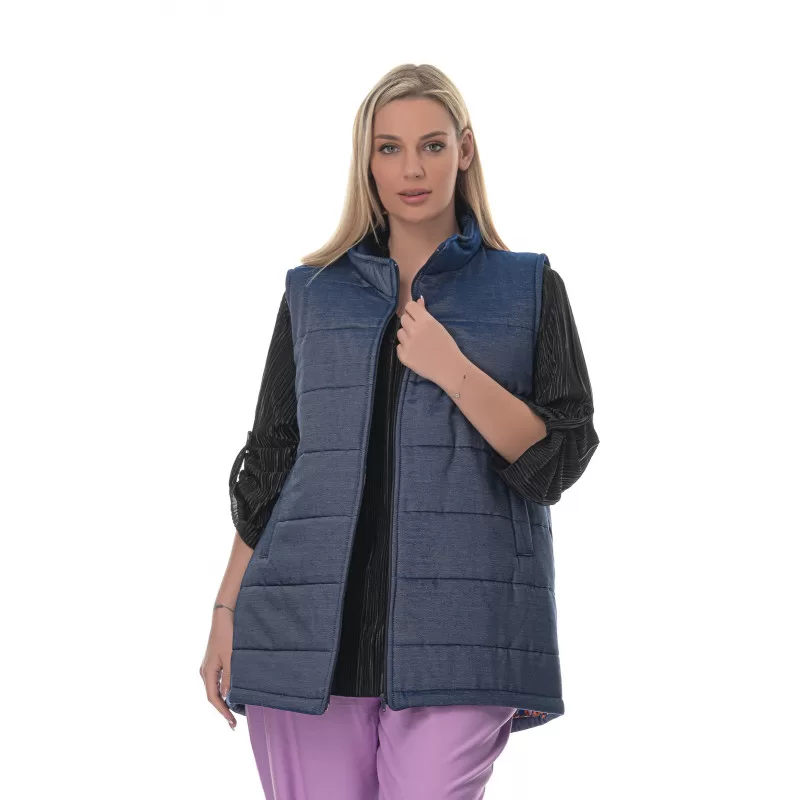 Plus Size Jacket Jean Αμάνικο - Μπλε Plus Size Jacket Jean Αμάνικο - Μπλε