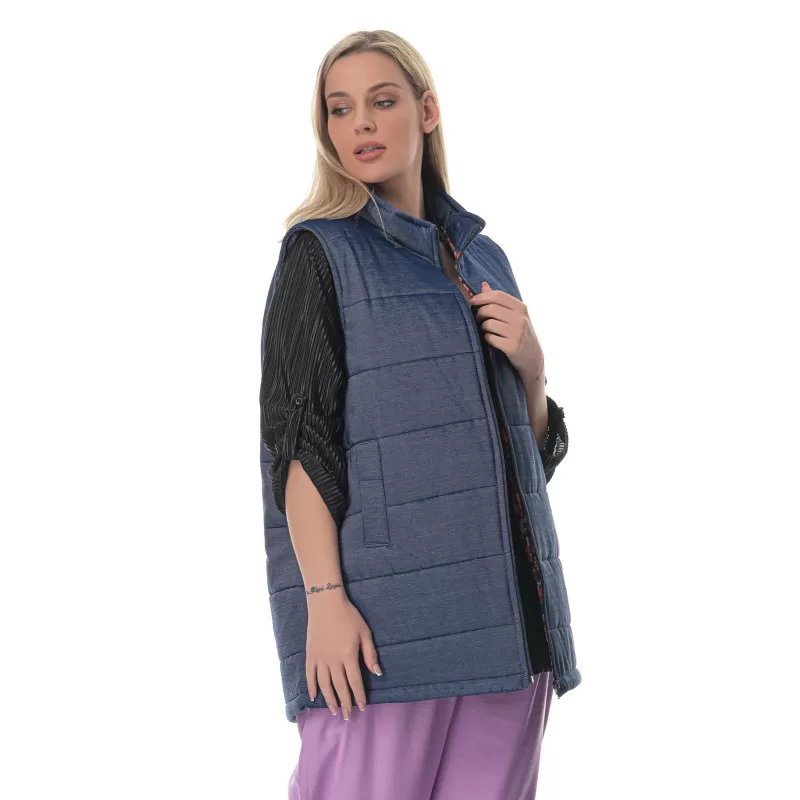 Plus Size Jacket Jean Αμάνικο - Μπλε Plus Size Jacket Jean Αμάνικο - Μπλε