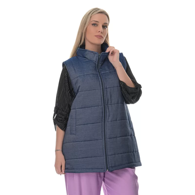 Plus Size Jacket Jean Αμάνικο - Μπλε Plus Size Jacket Jean Αμάνικο - Μπλε
