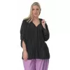 Plus Size Πουκαμίσα Πλισέ - Μαύρο Plus Size Πουκαμίσα Πλισέ - Μαύρο